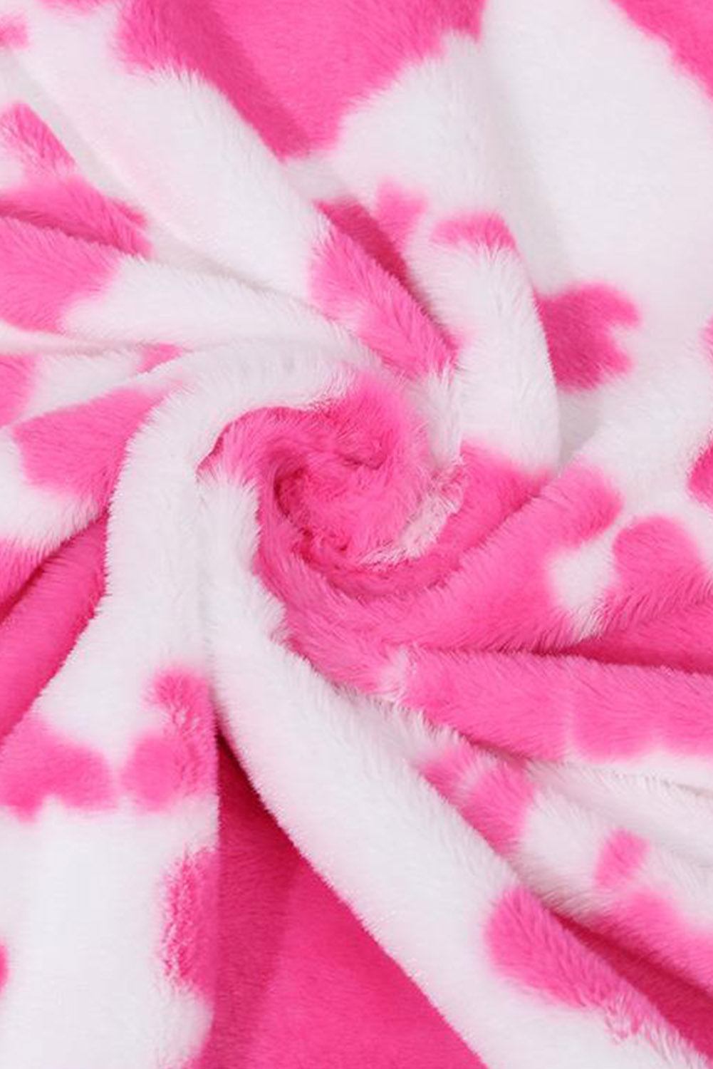 Dark Pink Cow Spot Print Flannel Blanket