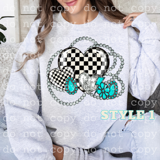 Checkered Hearts Conches