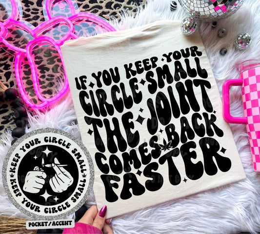 If you keep your circle small the joint comes back faster