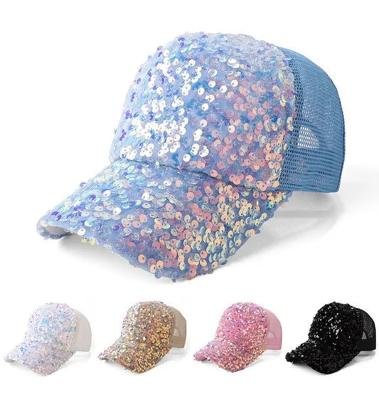 Ladys Sequin Baseball Caps